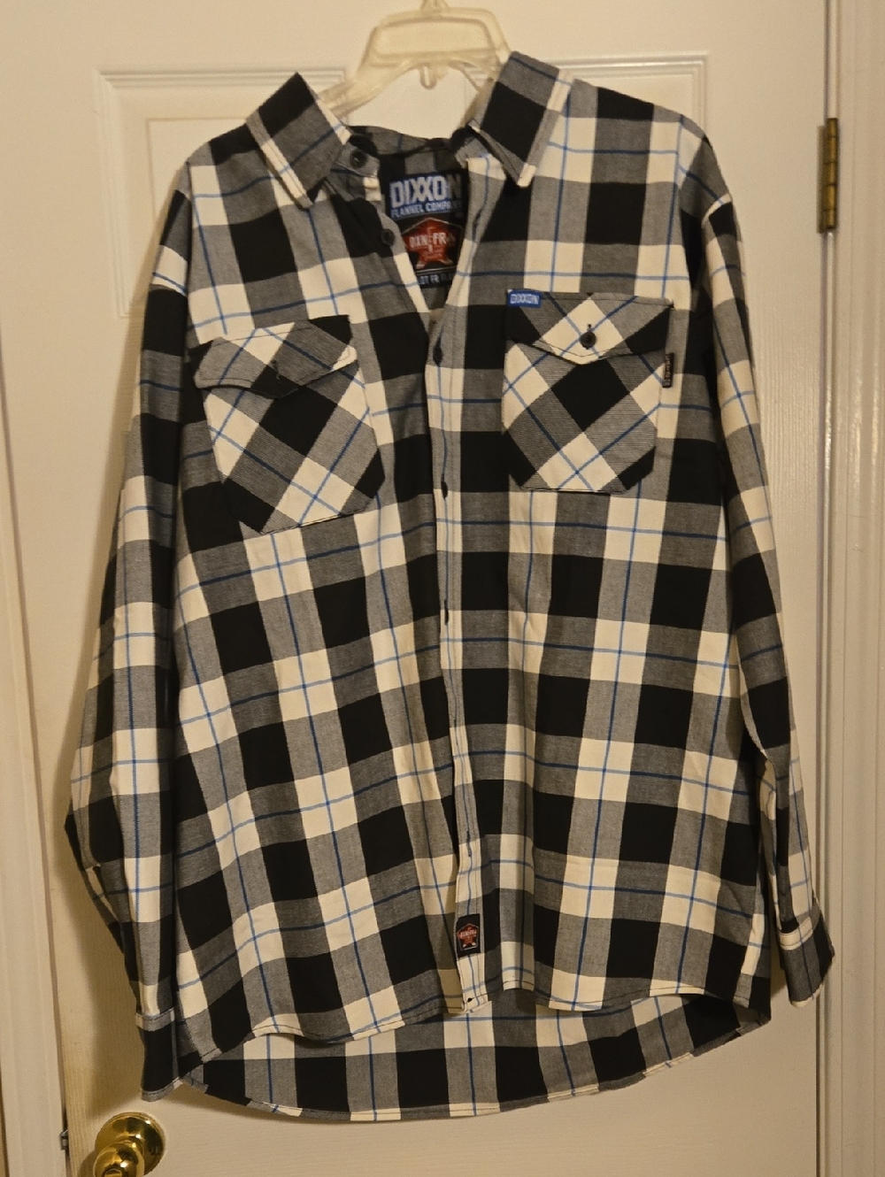 DIXXON Black, Cream & Blue Plaid Button-up Shirt Jacket